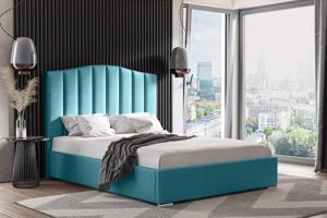 Eka Čalouněná postel MARGOT - Kronos 90x200 cm Barva látky: Azurová (13), Úložný prostor: S dřevěným rámem úložného prostoru