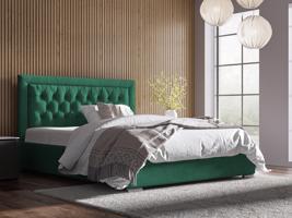 Eka Čalouněná postel Mona - Kronos 180x200 cm Barva látky: Smaragdová (19), Úložný prostor: S dřevěným rámem úložného prostoru