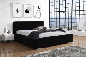 Eka Čalouněná postel Shadow 120x200 cm Barva látky Trinity: (2316) Černá, Úložný prostor: S dřevěným rámem úložného prostoru
