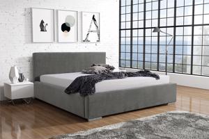 Eka Čalouněná postel Shadow 160x200 cm Barva látky Trinity: (2305) Tmavá béžová, Úložný prostor: S dřevěným rámem úložného prostoru