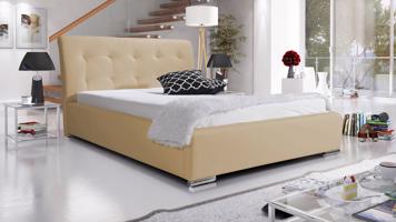 Eka Čalouněná postel Star - Eko-kůže 120x200 cm Barva látky Eko-kůže: Světlá béžová (01), Úložný prostor: S dřevěným rámem úložného prostoru