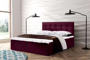 Eka Kontinentální čalouněná postel Oslo - Lux (140x200 cm) Barva látky Lux: 17 Bordo