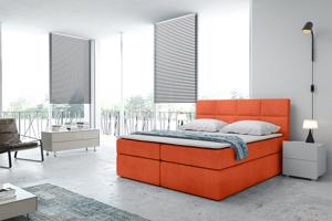 Eka Kontinentální čalouněná postel Smoth - Cassablanca (180x200 cm) Barva látky Trinity: (2317) Oranžová