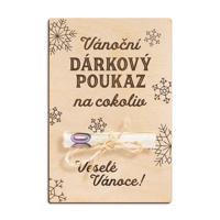 FK Dřevěná dárková karta na peníze - Vánoční poukaz