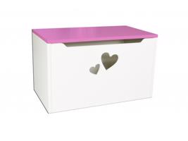 HB Box na hračky - srdce růžová 70cm/42cm/40cm