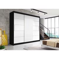 IDZ Šatní skříň Alba bez zrcadla (250 cm) Barva dřeva: Černá + Bílá