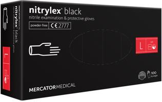 Jednorázové rukavice NITRYLEX BLACK 100 ks - bez pudru Velikost: L