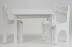 KD Stůl a dvě židličky K1 bílá