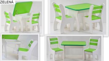 KD Stůl a jedna židlička K3 zelená