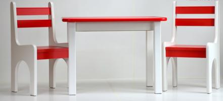 Kids Stůl a dvě židličky K1 červená