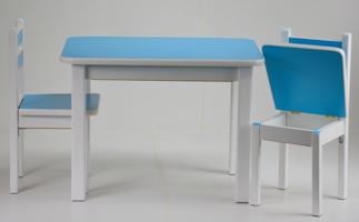 Kids Stůl a dvě židličky ST1 modro-bílá