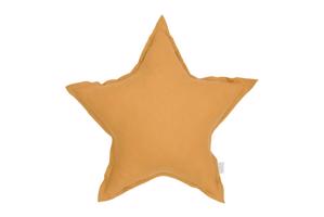 Lněný polštář hvězdička Pure Nature - Caramel