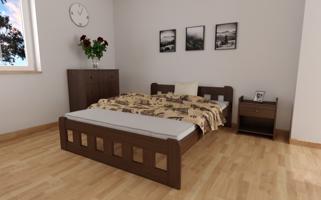 Maxi Zvýšená postel z masivu Nikola 160 x 200 cm - barva Ořech