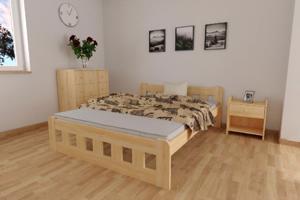 Maxi Zvýšená postel z masivu Nikola 180 x 200 cm - barva Borovice