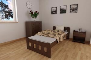 Maxi Zvýšená postel z masivu Nikola 80 x 200 cm - barva Ořech