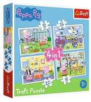 MR Dětské puzzle 4 v 1 -  Prasátko Peppa - Peppa pig