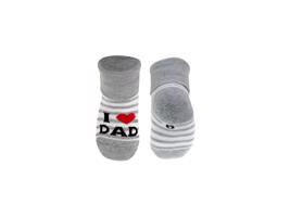 MR Kojenecké  ponožky - I love dad - vel. 68 - 74 - šedé