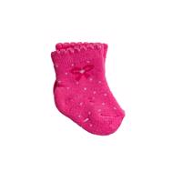 MR Kojenecké ponožky - růžová mašle - vel. 56 - 62