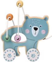 NEF Dřevěná dětská tahací hračka + motorické kuličky - Medvídek