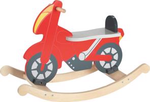 NEF Dřevěná houpací motorka - červená