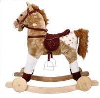 NEF Plyšový interaktivní houpací kůň s kolečky - Mustang