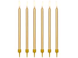PCo Dortové svíčky - zlaté 12.5cm, 12ks