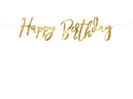 PCo Girlanda - Happy Birthday, zlatá 16.5 x 62 cm