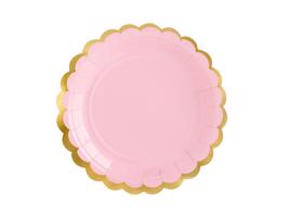 PCo Papírové talířky - Růžový 18 cm, 6ks