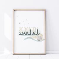 Plakát Ocean - Nápis Seashell P395