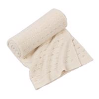 Pletená bambusová deka pro děti openwork - Vanilla