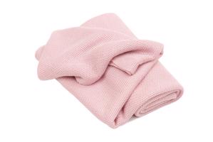 Pletená bambusová deka pro děti - Pudrově růžová