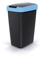 PRO Odpadkový koš COMPACTA Q černý se světle modrým víkem, objem 12l