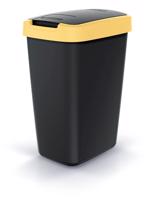PRO Odpadkový koš COMPACTA Q černý se světle žlutým víkem, objem 12l