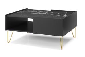 PSK Konferenční stolek HOPE, Černá/Marmur Black Royal 97 cm