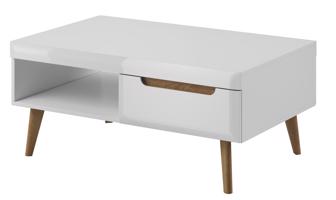 PSK Konferenční stolek NADIA, Bílá lesk/Dub Riviera 107 cm