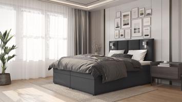 SFAB Kontinentální čalouněná postel PARMA (90x200 cm) Barva látky: Tmavá šedá (Inari 96)
