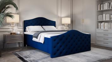 SFAB Kontinentální čalouněná postel ROMA (180x200 cm) Látka Velutto: Velutto 25 - Námořnická modř
