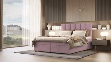 SFAB Kontinentální čalouněná postel VENUS (90x200 cm) Látka Velutto: Velutto 14 - Růžová