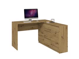 TPS Rohový psací stůl PLUS s komodou 120 cm 2D3S - Dub artisan