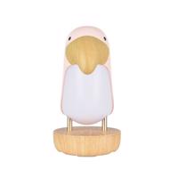 USB detská lampa vtáčik s reproduktorom - Púdrovo ružová