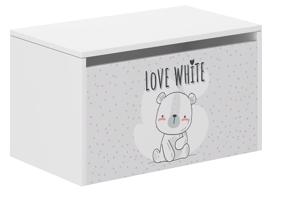 WD Dětský box na hračky 69 x 40 x 40 cm - Bílý medvídek