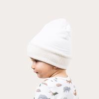 ŽVC Dětská zimní čepice s beránkem, bílá 0-5 m